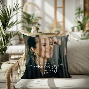 Script In Loving Memory Photo Memorial Cushion