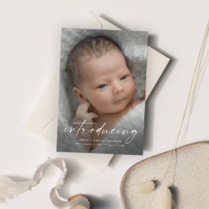Script Introducing Baby Photo Thank You Card