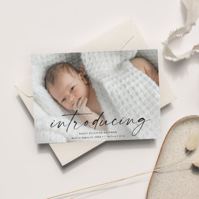 Script Introducing Baby Photo Thank You Magnetic Invitation (Creator Uploaded)