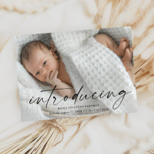 Script Introducing Baby Photo Thank You Postcard