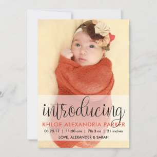 Script Introducing Coral Baby Girl Photo Announcement