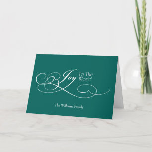 Script Joy To The World Holiday Card