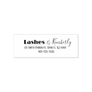 Script Lash Studio Name Return Address Phone Self-inking Stamp
