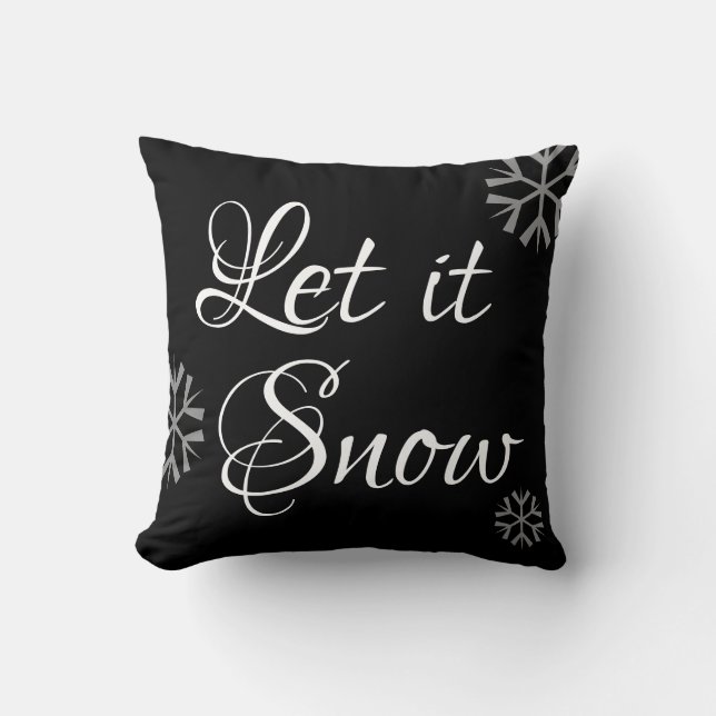 script LET IT SNOW - typography Cushion (Front)