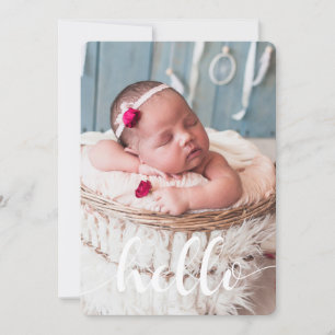 Script Lettering Baby Birth Announcements