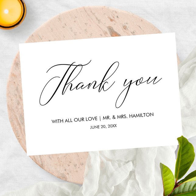 Script Lettering Black & White Wedding Thank You (Creator Uploaded)
