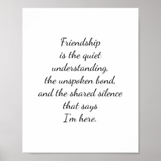 Script Lettering Friendship Quote Art Poster