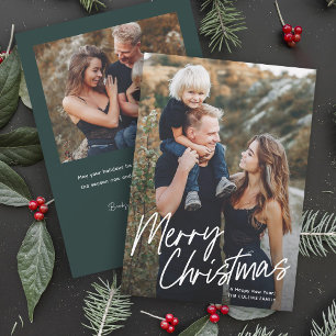 Script Lettering Merry Christmas 2 Photo  Holiday Card
