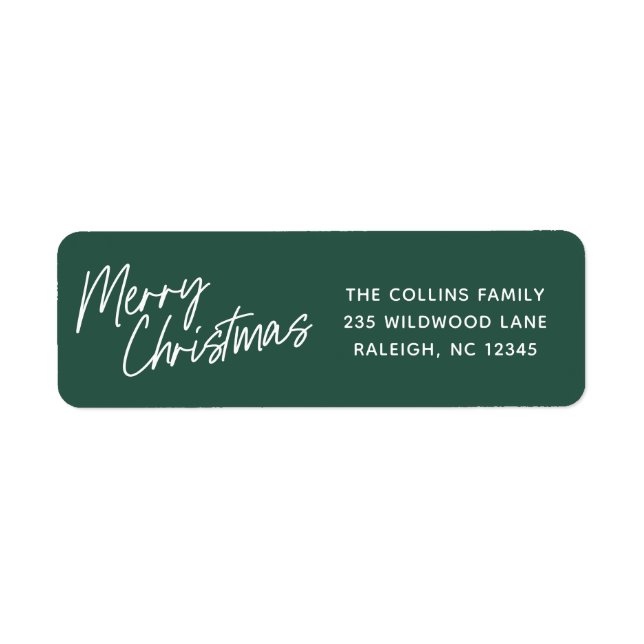 Script Lettering Merry Christmas Return Address (Front)