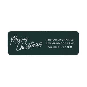 Script Lettering Merry Christmas Return Address