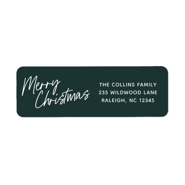 Script Lettering Merry Christmas Return Address (Front)