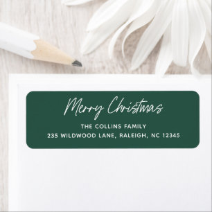 Script Lettering Merry Christmas Return Address