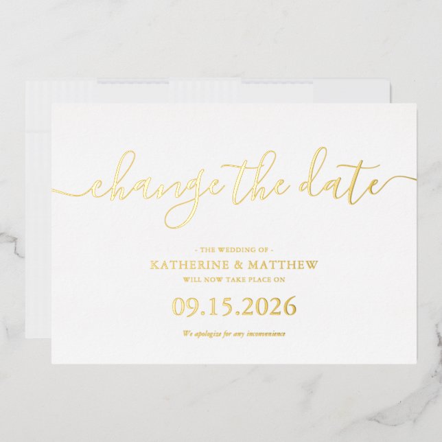Script Lettering Postponed Wedding Save The Date (Envelope)