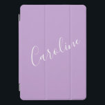 Script Lilac Purple Solid Colour Personalised Name iPad Pro Cover<br><div class="desc">Cute Script Lilac Purple Solid Colour Personalised Name iPad Pro Cover</div>