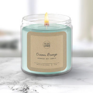 Script Lines Add Logo Border Kraft Product Label