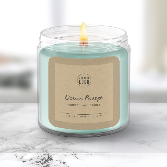 Script Lines Add Logo Border Kraft Product Label (Creator Uploaded)