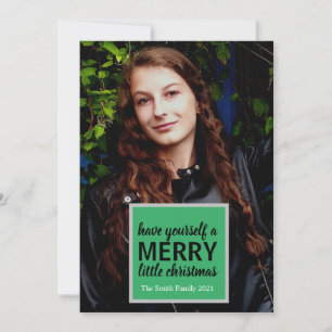 Script Little Merry Christmas Holiday Card