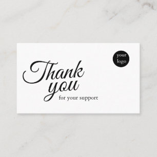 Script Logo Thank You Card for Your Support Busine