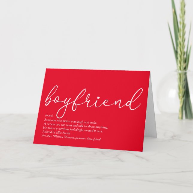 Script Love Heart Boyfriend Definition Card (Front)