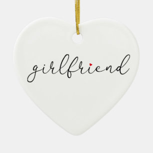Script Love Heart Girlfriend Definition Ceramic Tree Decoration