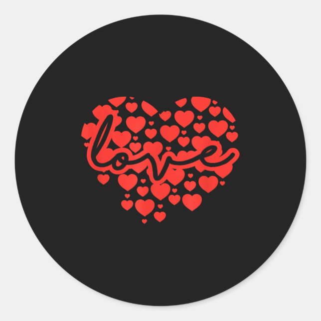 Script Love Heart Of Hearts Valentine's Day  Classic Round Sticker (Front)