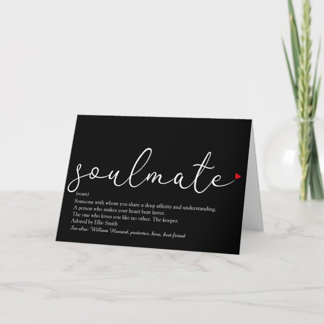 Script Love Heart Soulmate Definition Card (Front)
