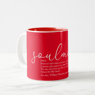 Script Love Heart Soulmate Definition Two-Tone Coffee Mug