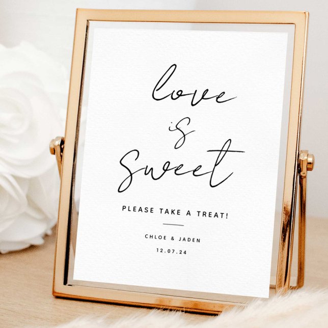Script Love is Sweet Wedding Favour Sign (Creator Uploaded)