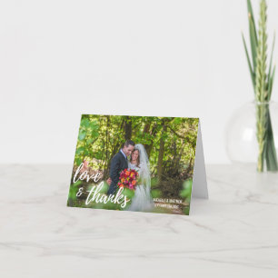 Script LOVE & THANKS wedding note card   PHOTO