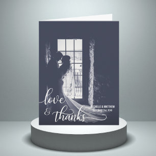 Script LOVE & THANKS wedding note card PHOTO