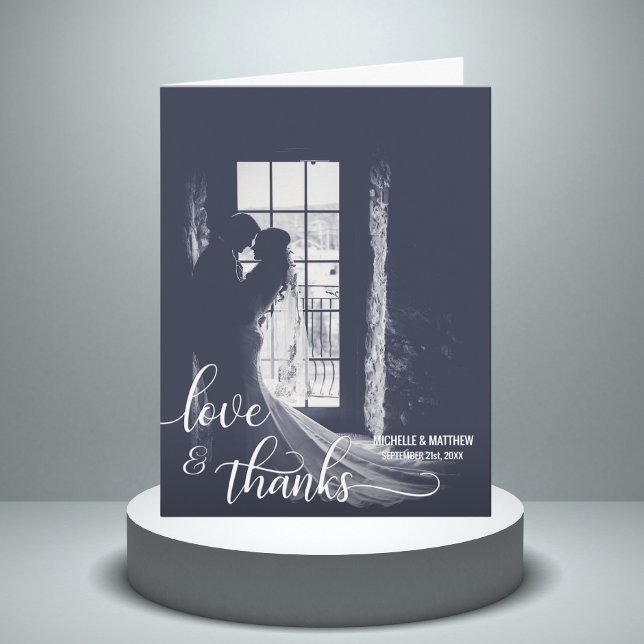 Script LOVE & THANKS wedding note card | PHOTO (Creator Uploaded)