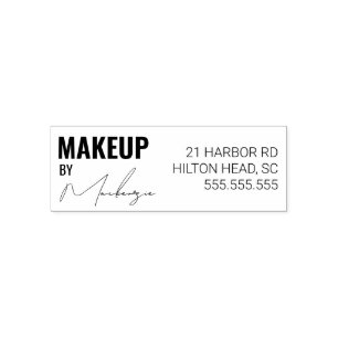 Script Makeup Studio Name Return Address Phone Sel Self-inking Stamp