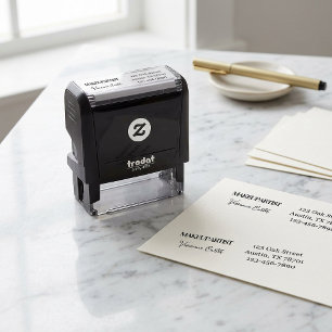 Script Makeup Studio Name Return Address Phone Self-inking Stamp