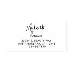 Script Makeup Studio Name Return Address Self-inking Stamp