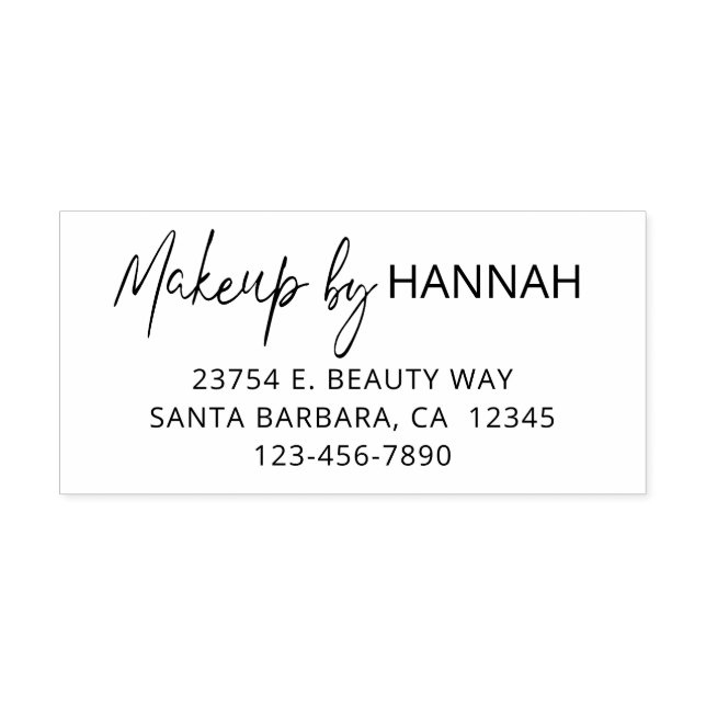 Script Makeup Studio Name Return Address Self-inking Stamp (Design)