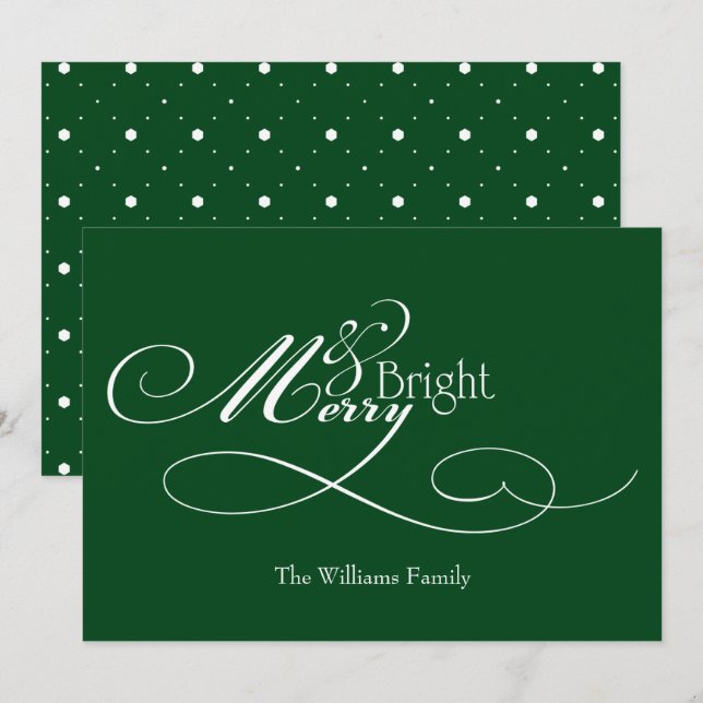 Script Merry and Bright Holiday Card (Front/Back)