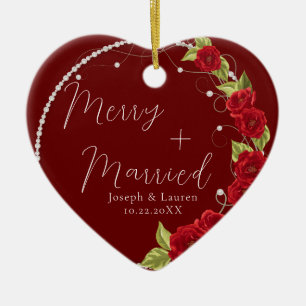 Script Merry And Married Christmas  Ceramic Tree Decoration