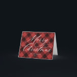 Script Merry Christmas Buffalo Check Red Holiday Card<br><div class="desc">This stylish and modern Christmas card features elegant modern calligraphy script with a red and black buffalo check watercolored pattern. Add your own pre-printed text to the inside or simply delete the sample text to keep it blank for your own handwritten note.</div>
