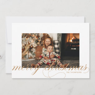 Script Merry Christmas Elegant Holiday Photo Card