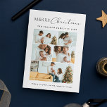 Script Merry Christmas Multi Photo Grid Modern Holiday Card<br><div class="desc">Celebrate the season with this modern, minimalist family multi-photo grid card. Featuring a clean, contemporary layout, it beautifully showcases multiple family photos in a chic grid format. Perfect for sharing your favourite memories from the year or a recent holiday photo shoot, the card combines classic and script fonts for an...</div>
