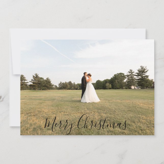 Script Merry Christmas Photo Card (Front)