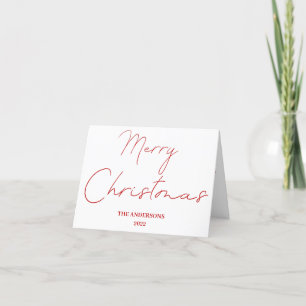 Script Merry Christmas Red Holiday Card