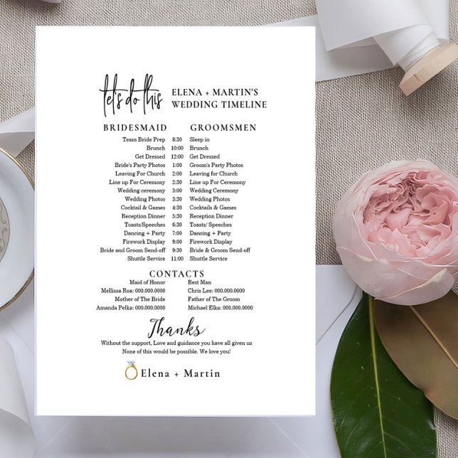 Script Minimal Wedding Day Timeline (Creator Uploaded)