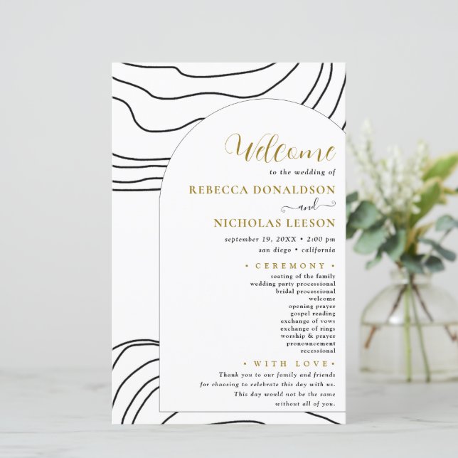 Script Minimal Wedding Program (Standing Front)