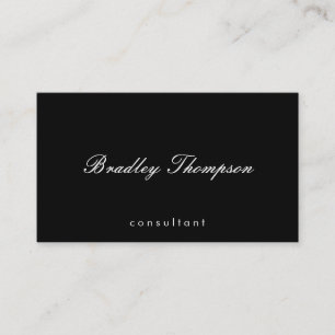 Script   Minimalist Black Business Card