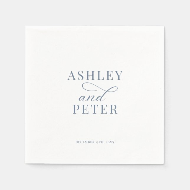 Script Minimalist Classic Wedding  Napkin (Front)
