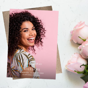 Script Mod Name Photo Graduation Party Vertical LT Invitation