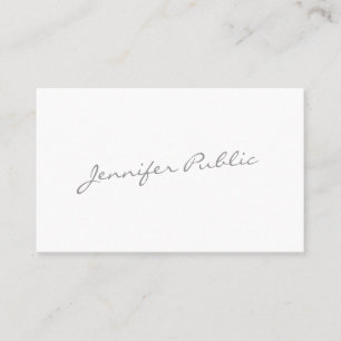 Script Modern Elegant Calligraphed Plain Trendy Business Card