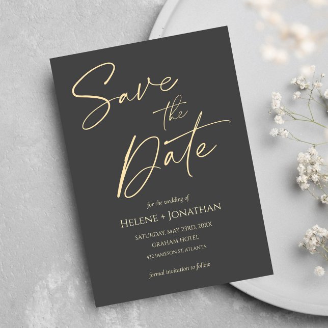 Script Modern Elegant Wedding Save The Date Invitation (Script Modern Elegant Wedding Save The Date Invitation)