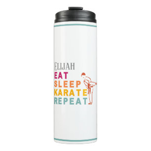 Script Modern Kids Martial Arts Silhouette Karate Thermal Tumbler
